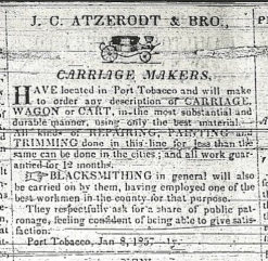 Atzerodt Carriage Shop Advertisement 1857
