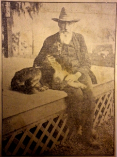 Samuel Arnold in later life, enjoying the company of another devoted dog.