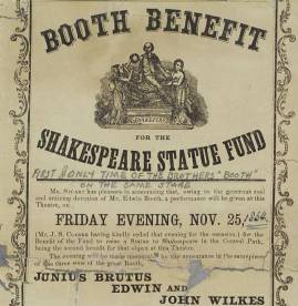 Booth Benefit for Shakespeare Statue Playbill NYPL